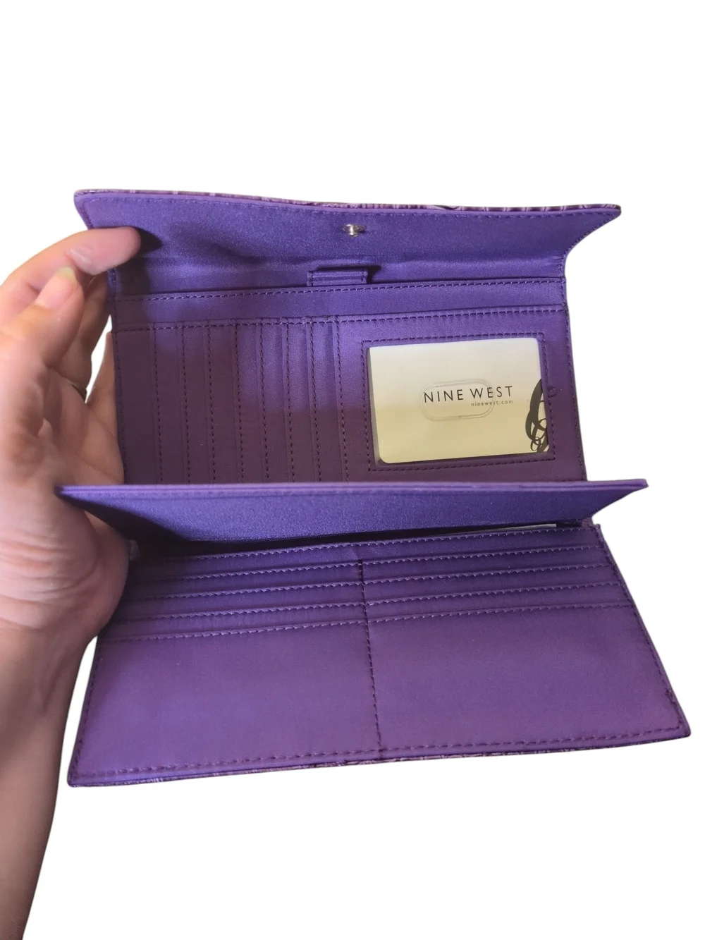 Nine West Purple Croc-Embossed Wallet
